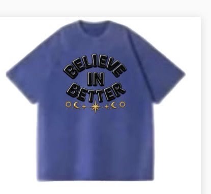 Believe In Better tee, blue