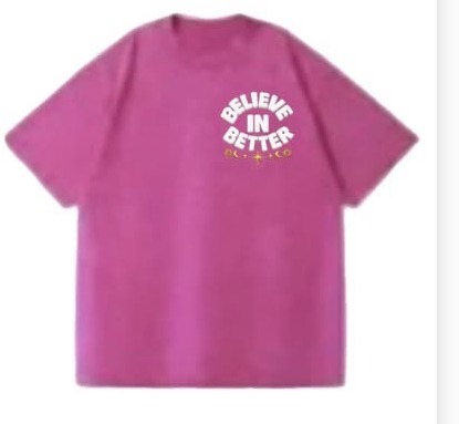 Believe In Better tee, pink